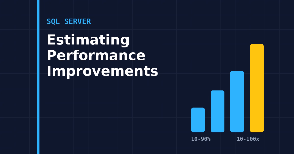 SQL Performance Tuning: Estimating Percentage Improvements